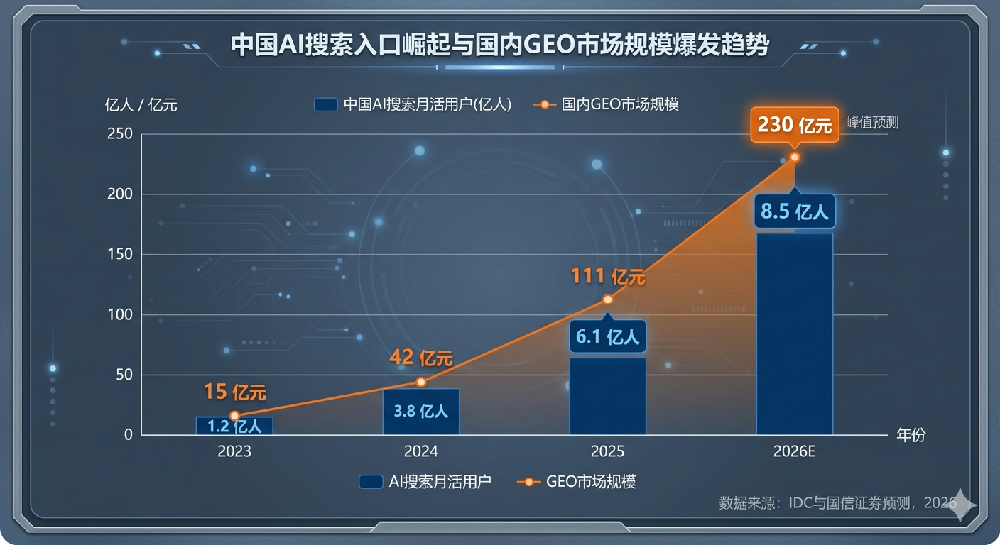 AI搜索入口崛起与国内GEO市场规模爆发趋势